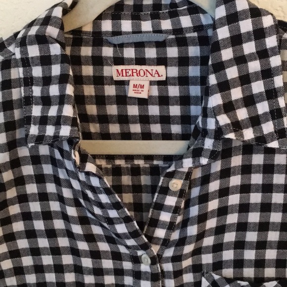 Merona Flannel Gingham Top - Picture 5 of 7